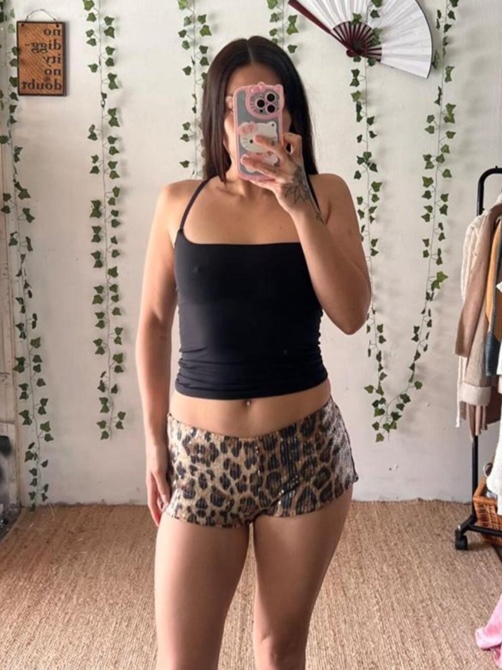 Edikted sequin leopard micro mini shorts with sequins size small